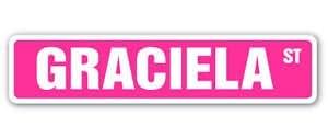 LA STICKERS GRACIELA Street Sticker Sign name childrens room door gift kid child boy girl wall entry - Sticker Graphic