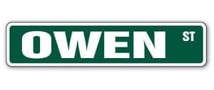 RM Dream Designs Set of 3 - Owen Street Sticker Sign Kids Room Childrens Name Gift Kid Child boy Girl Wall Entry