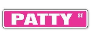 RM Dream Designs Set of 3 - Patty Street Sticker Sign Kids Room Childrens Name Gift Kid Child boy Girl Wall Entry