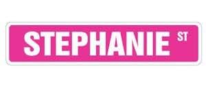 Lancy's Artwork STEPHANIE Street Sticker Sign kids room childrens name gift kid child boy girl wall - Sticker Graphic