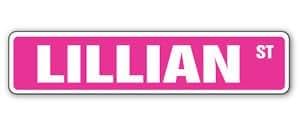Lillian Name Sticker Sign for Kids Room Wall Entry Decor
