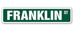 LA STICKERS FRANKLIN Street Sticker Sign name childrens room door gift kid child boy girl wall entry - Sticker Graphic