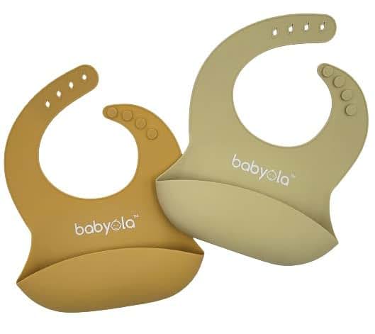 Babyola Silicone Baby Bibs With Spill Catcher, Set Of 2