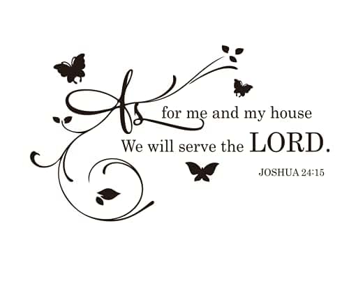 YOYOYU ART HOME DECOR Bible Verse Wall Decal Joshua 24:15 Butterfly Christian Vinyl Wall Art