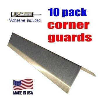 Retail Specialty Inc. Stainless Steel 2" x 2" Corner Guards, pack of 10, includes adhesive (photo 2)