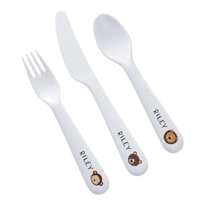 Personalization Universe Animal Pals Personalized Kids 3pc Utensil Set