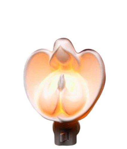 ATD Festive"Angel Praying" Decorative White Porcelain Plug-in Night Light