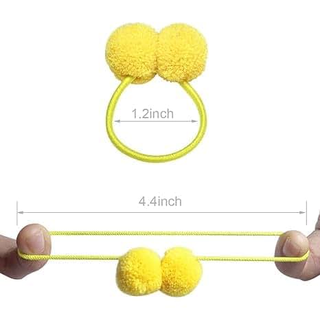 BOENBE LOVED Pink Baby Hair Ties With Soft Pom Pom Hair Accessories (photo 3)