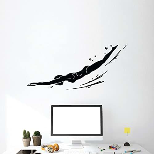 All Things Valuable Swimmer Silhouette Wall Decal