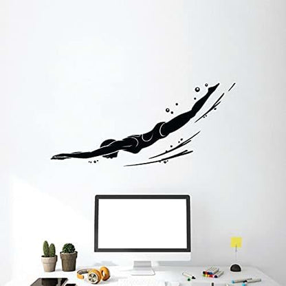 All Things Valuable Swimmer Silhouette Wall Decal