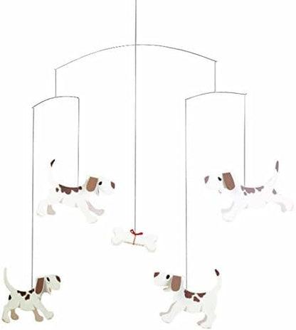 Doggy Dreams Hanging Nursery Mobile by Flensted - 20 Inch Handmade Cardstock