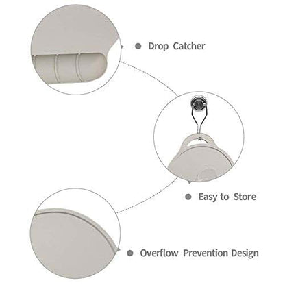 BabyOneStop Silicone Baby Suction Plate Mat, Foldable Anti-Slip Placemat with Food Pocket, Grey