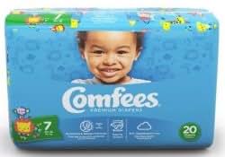 Attnds Comfees Size 7 Disposable Baby Diapers With Tab Closure