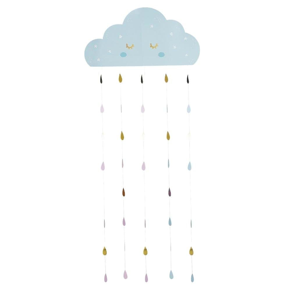 Fun Express Blue Cloud Baby Shower Doorway Curtain