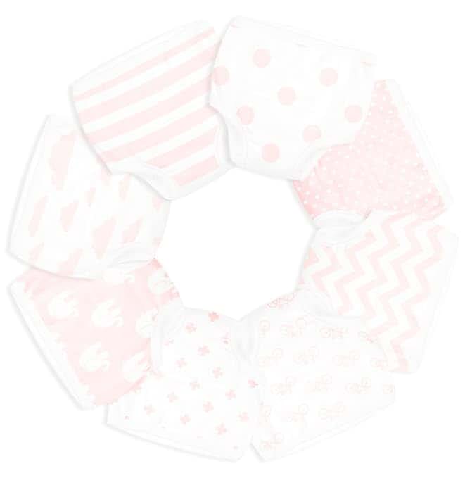 BaeBae Goods Potty Training Underwear for Girls 8 Piece, Absorbent Cotton Baby Toddler Training Pants for 12M Unisex