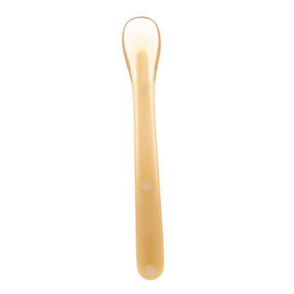 Toyvian Silicone Soft Spoon for Newborns, Light Yellow, Flexible Training Weaning Utensil