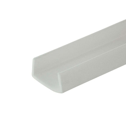 Outwater White Styrene Plastic U-Channel For Furniture Edging