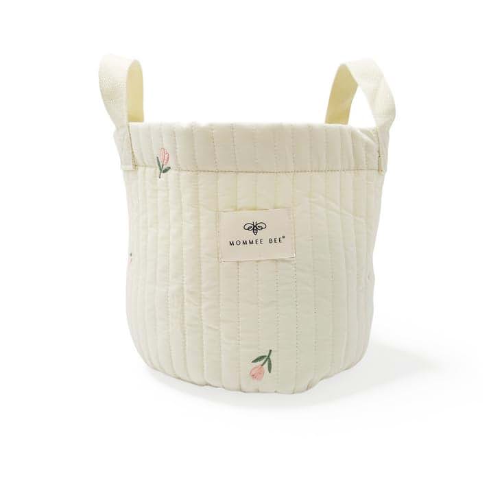 Mommee Bee Olivia Tulip Storage Basket With Handmade Embroidery