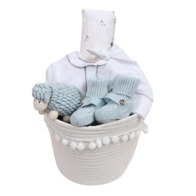 Our Green House Baby Gift Basket - Meadow Theme Blue 0-3m