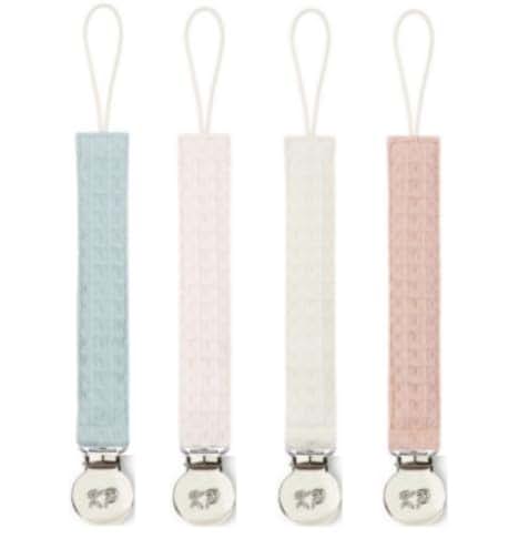 Kapihouse Velvet Pacifier Clips 4 Pack, Purple