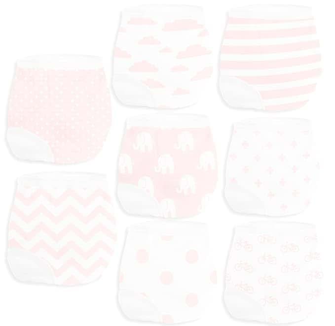 BaeBae Goods Potty Training Underwear for Girls 8 Piece, Absorbent Cotton Baby Toddler Training Pants for 12M Unisex