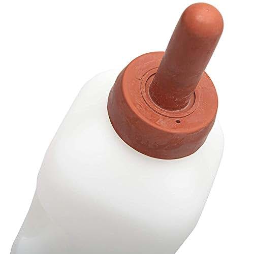 Srutueo Calf Bottle with Handle and Push-on Nipple 2 Quart Feeder for Nursing Baby Cows (photo 4)