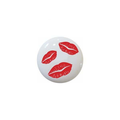 Love Kisses Lips Lipstick Decorative Glossy Ceramic Cabinet Knobs, 1.5-inch