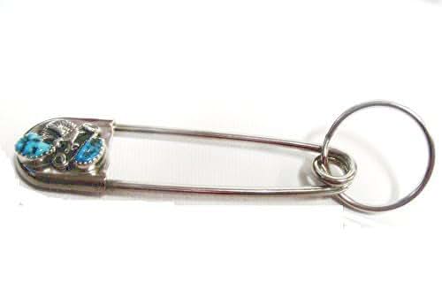 Roger Enterprises Hand Crafted Giant Diaper Pin With Eagle And Turquoise