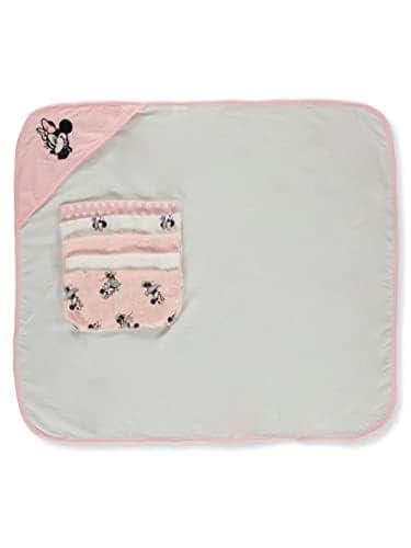 Disney Baby Minnie Mouse Hooded Towel and 5 Washcloth Set, Rosy Dream Print