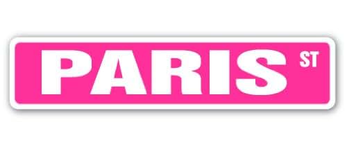 RM Dream Designs Set of 3 - Paris Street Sticker Sign Name Childrens Room Door Gift Kid Child boy Girl Wall Entry