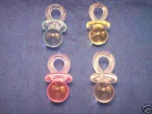 NST 12 Medium Plastic Baby Shower Pacifiers 1.75" Long - Pink (photo 2)