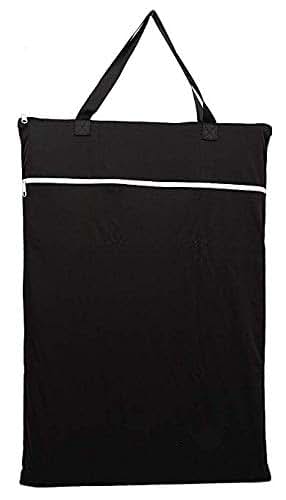 MUMBABY Large Hanging Wet/Dry Cloth Diaper Pail Bag - Black