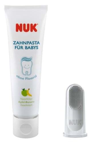 NUK Oral Care Set with Baby Toothpaste and Finger Toothbrush for First Teeth