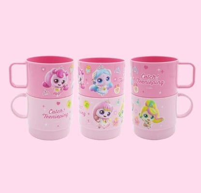 MSGlobal Set of 2, Catch Teenieping Plastic Cup with Handle, 230ml (B)