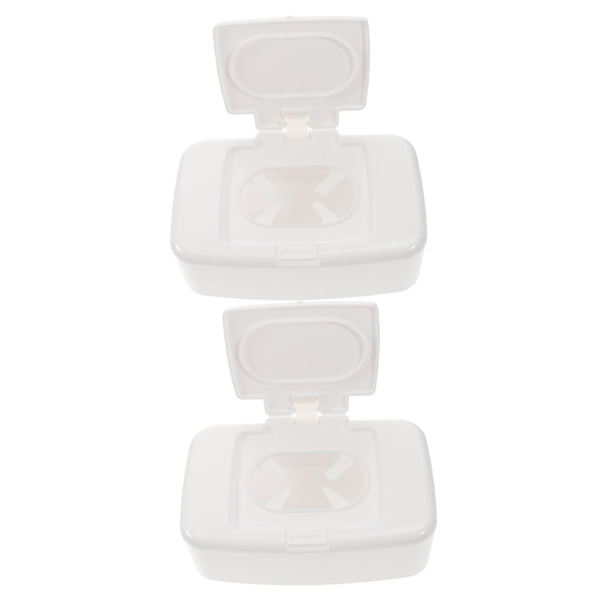 Amosfun Portable Wipes Dispenser Refillable Wet Wipe Holder, 2 Pack