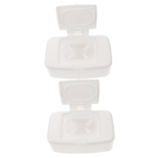 Amosfun Portable Wipes Dispenser Refillable Wet Wipe Holder, 2 Pack