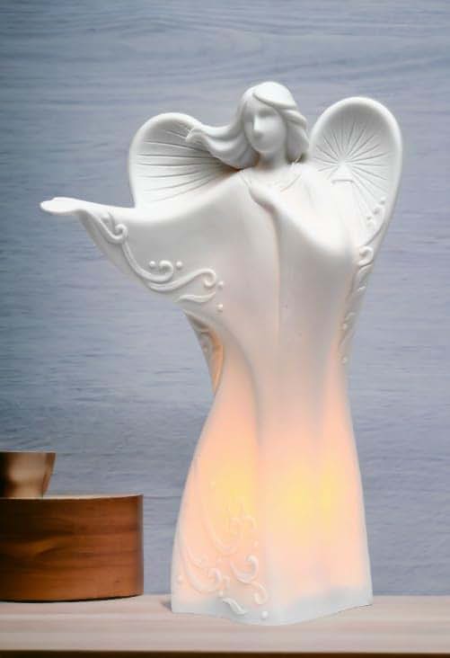 ATD Festive"Dancing Angel" Decorative White Porcelain Plug-in Night Light