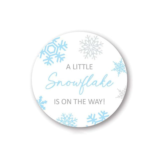 InvitationHouse A Little Snowflake is On The Way Baby Shower Favor Stickers - 60 Labels (Blue)