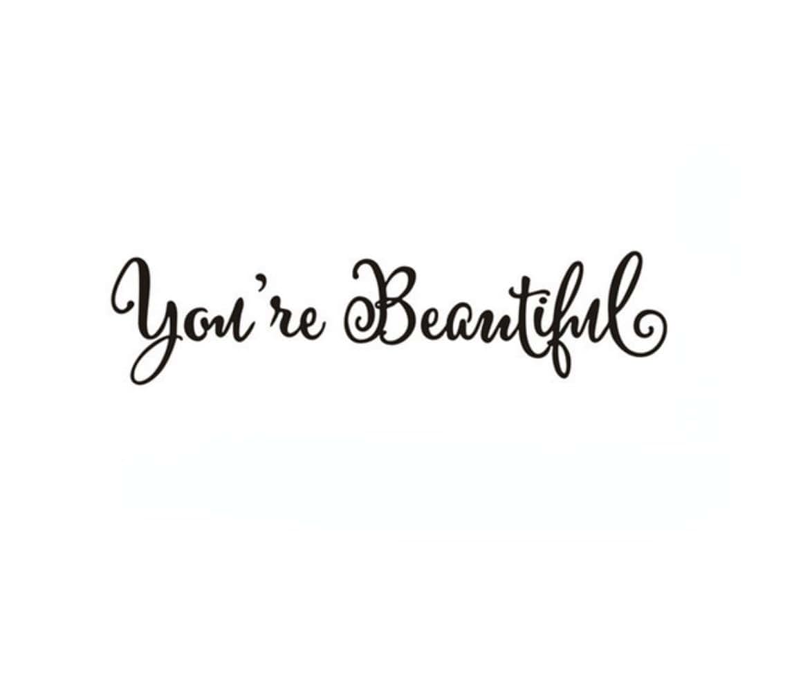 Anso Bathroom Wall Sticker You're Beautiful Mirror Quote Decal