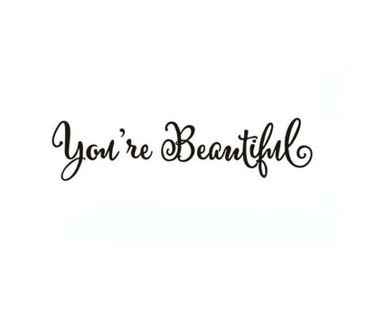 Anso Bathroom Wall Sticker You're Beautiful Mirror Quote Decal