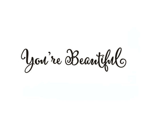 Anso Bathroom Wall Sticker You're Beautiful Mirror Quote Decal