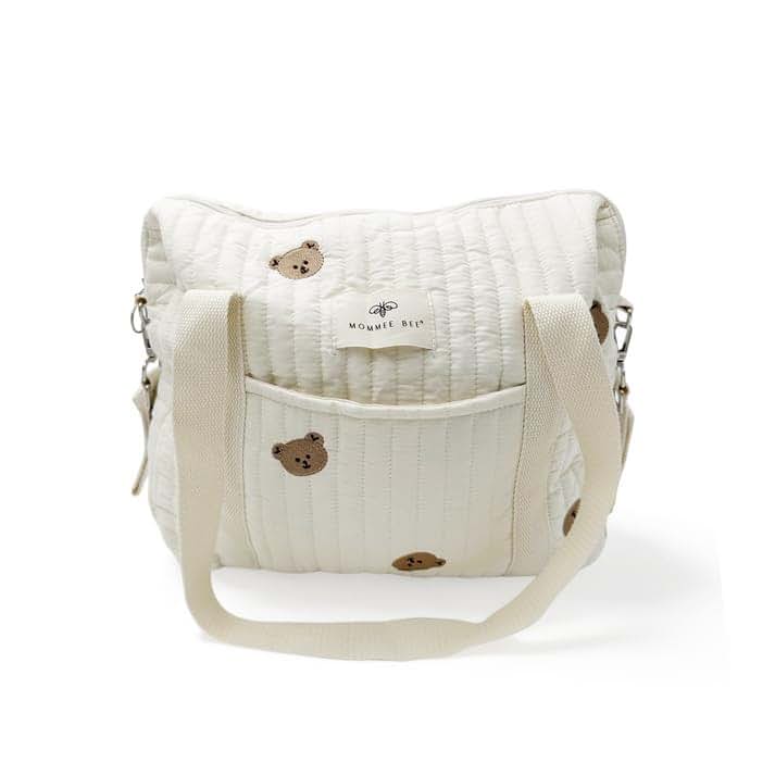 Mommee Bee Snuggle Bear Diaper Bag With Handmade Embroidery