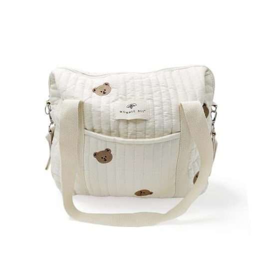 Mommee Bee Snuggle Bear Diaper Bag With Handmade Embroidery