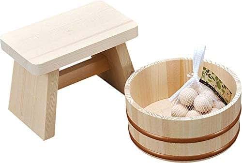 Yamaco Yamako 85947 Bath Komachi Banquet Set (with Presentation Box), Natural, Hot Tub: Approx. Diameter 8.7 x Height