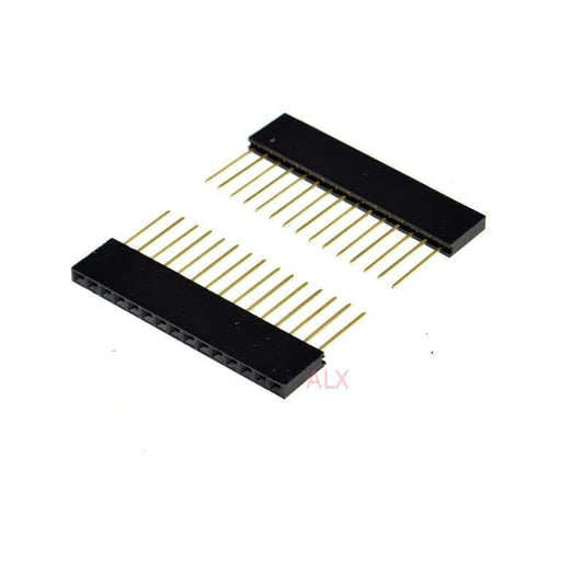TSIOHKBS 10PCS 15 PIN Single Row Straight Female PIN Header 2.54MM Pitch pin Long 11MM Strip Connector Socket 1X15