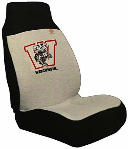 Fashion Magic Transfer Wisconsin Badgers Grey Auto Mobile Seat Cover (photo 2)