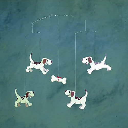 Doggy Dreams Hanging Nursery Mobile by Flensted - 20 Inch Handmade Cardstock