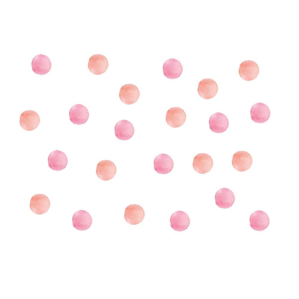 Pink Polka Dot Wall Decals for Nursery and Kids Bedroom Decor