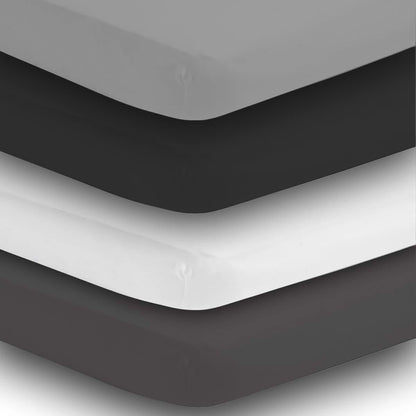 BaeBae Goods Crib Sheet Set, 4 Pack Jersey Knit Fitted Bedding