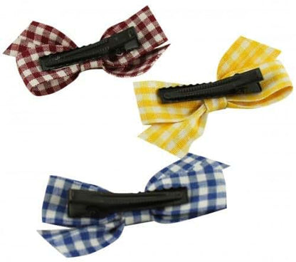Daisy Daisy Fabric Gingham Bow Clip in Yellow, size: One Size